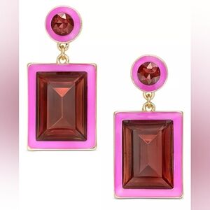 On 34th Gold-Tone Crystal Double-Drop Earrings